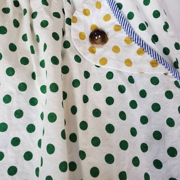 Tulip White Polkadot Cotton Blend Skirt - Size Large - Picture 8 of 15